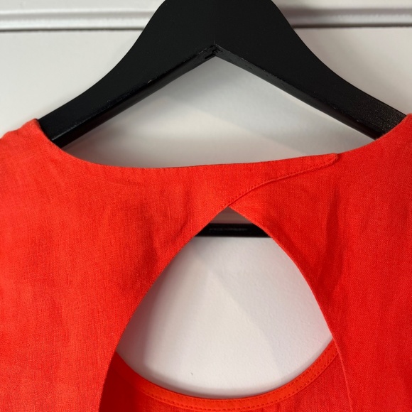 Loft - Orange Linen Tailored Sundress Sz 6 w/ Pockets - Picture 9 of 12